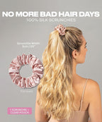 SUNDAYSILKS™ Luxurious Mulberry Silk Scrunchies for Women & Girls | No-Slip, Silky Hair Ties for Natural, Curly, Thin or Thick Hair | Gentle Hold for Ponytails & Sleep | Mini to Large Sizes [1 Pack]