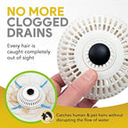 ShowerShroom Stealth Shower Hair Drain Catcher - Hair Stopper for Shower Drain, Bathtub, and Bathroom Sink, Will Not Impede Water Flow, Bathtub Hair Catcher for Drain with No Installation Required