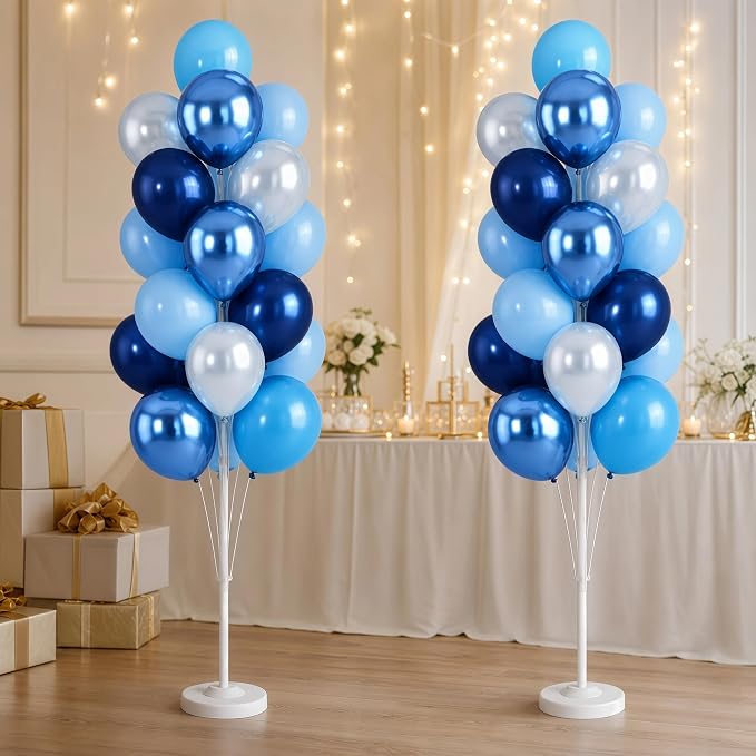 Hiins Metallic Blue Balloon Column Kit Set of 2 - Image 7