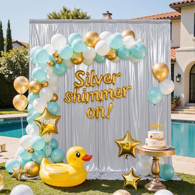 10x10FT Silver Sequin Backdrop Curtain - Image 3