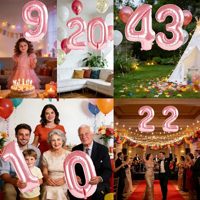 40 Inch Number 43 Balloons for 43rd Birthday Party Decorations, 0-100 Jewelry - Image 7