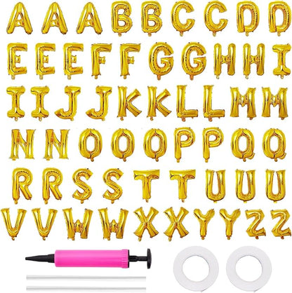 58 PCS Letter Balloons Alphabet Letters 2 Sets A- Z & 1 Sets AEIOU 16 Inch Foil by Unknown