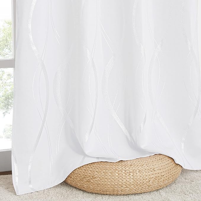 NICETOWN White Curtains Panels for Bedroom 2 Panles Set, 52 inch x 84 inch - Image 5