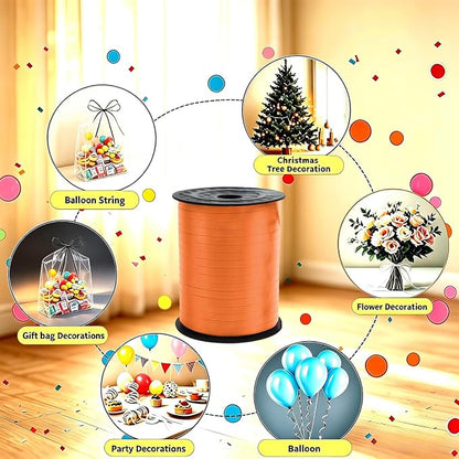 Orange Curling Ribbon, 500 Yard Orange Ribbon, 1/5" Curly Ribbons, Balloon - Image 6