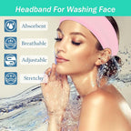 3 Pack Facial Spa Headband for Women - Adjustable, Non-Slip Terry Cloth Headband for Washing Face, Makeup, and Shower - Soft and Stretchable Hair Wrap