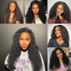 4x4 Wear and Go Kinky Curly Wig Human Hair Pre Plucked Pre Cut HD Lace Closure Wigs for Black Women 180% Density Curly Lace Front Wigs Human Hair (natural color 20 inch)