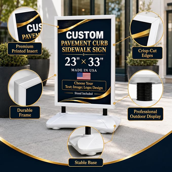 Custom Weighted Sidewalk Sign Display by BCB Print – 23x33 Outdoor Sign Holder - Image 5