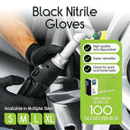 Inspire Black Nitrile Disposable Gloves | 4.5 Nitrile Medical Exam Cooking Cleaning Disposable Black Gloves (Box Of 100, Medium)