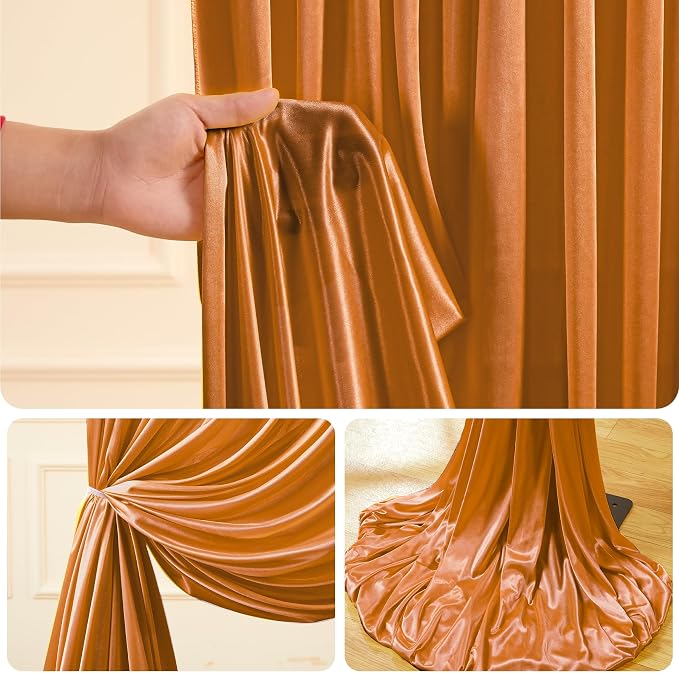 10x10ft Rust Orange Glitter Backdrop Curtain - Image 8