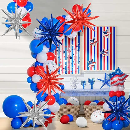 HILAVO 6PCS Star Balloons, 22Inch Huge Red Blue White Star Balloons Spike Cone - Image 4
