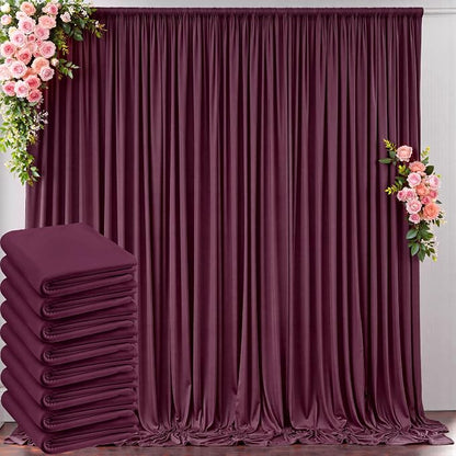 40 ft x 10 ft Wrinkle Free Maroon Backdrop Curtain by Outpain