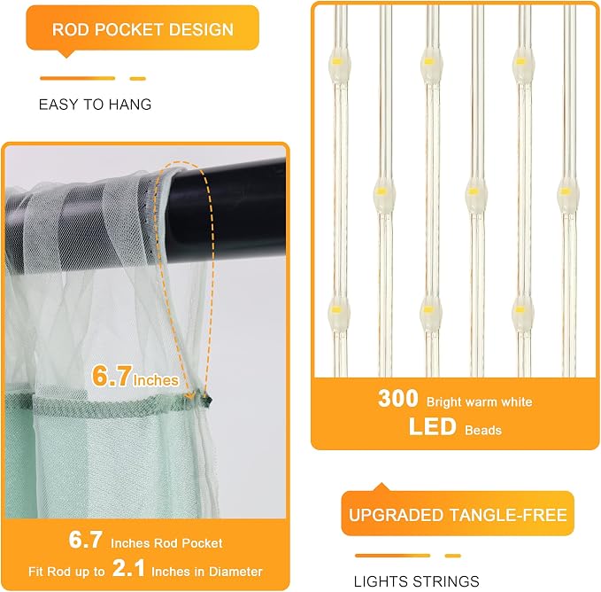 Green Tulle Backdrop Curtains - Image 4