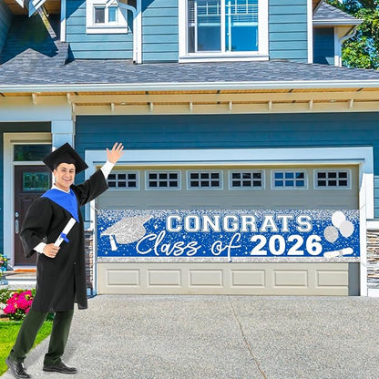 Large Congrats Grad Banner Light Blue Class of 2026 Banner | Backdrop 2026 Yard - Image 6