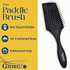Giorgio Detangling Air Cushion Brush for Men and Women - Small, Ball Tip Tourmaline Bristles, Anti-Static for Hair Styling and Blow Drying