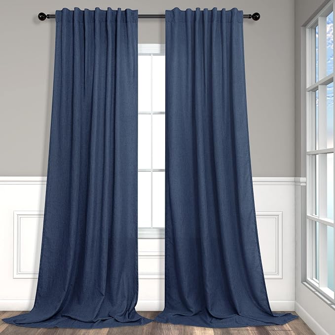 Pitalk Navy Blue Curtains 90 Inches Long by Pitalk