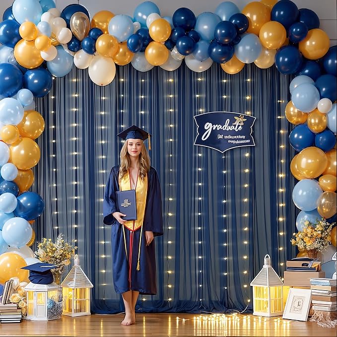 10x10ft Navy Blue Tulle Backdrop Curtain - Image 5