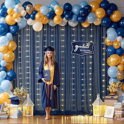 20x10ft Navy Blue Tulle Backdrop Curtain - Image 4