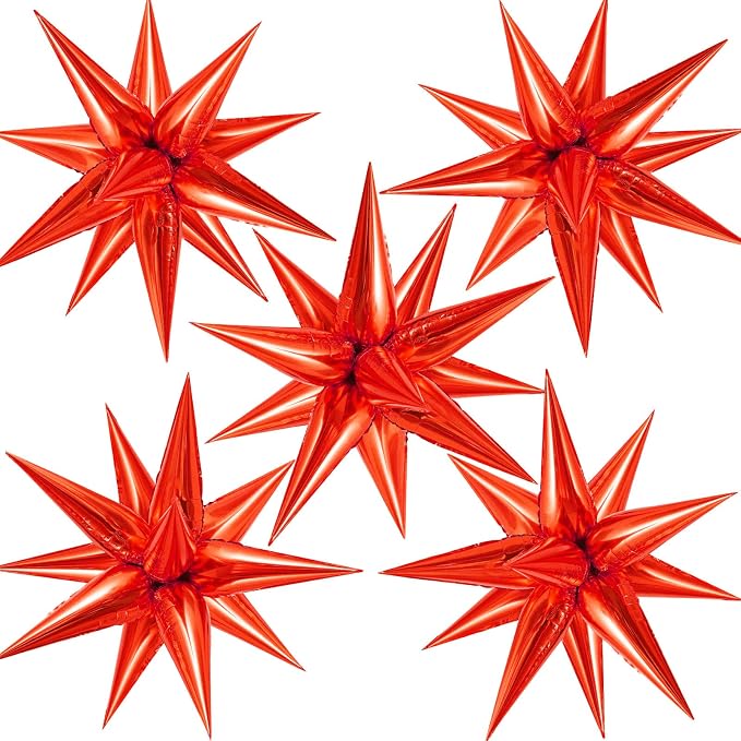 60 Pcs Star Balloons Explosion 12 Point Foil Cone Balloons Magic Balloon Large by TOTAFAM
