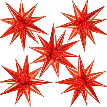 60 Pcs Star Balloons Explosion 12 Point Foil Cone Balloons Magic Balloon Large by TOTAFAM