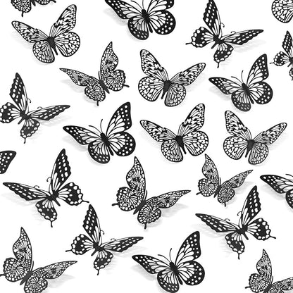 SAOROPEB 3D Butterfly Wall Decor 48 Pcs Black Butterfly Decoration Sticker | 4 by SAOROPEB