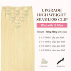 GOO GOO Clip in Hair Extensions Real Human Hair, Remy Human Hair Extensions Clip ins for Women, Natural Human Hair, 24inch 160g 7Pcs, 22F Light Golden Blonde