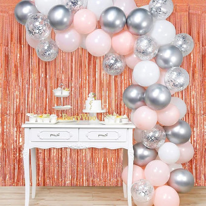 Tinsel Foil Fringe Curtain, 2 Pack Metallic Tinsel Curtain Backdrop - Image 6