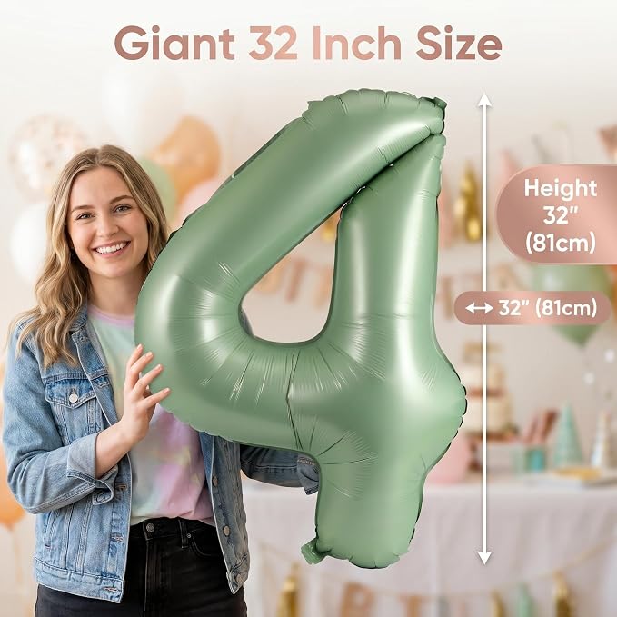 YPSelected 32 Inch Large Foil Helium Number Balloon Birthday Wedding Party 0-9 - Image 4