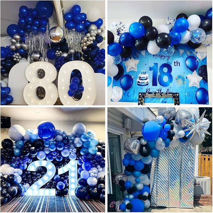 Blue Black and White Balloon Arch Kit - Image 5