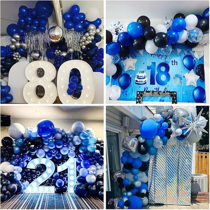Blue Black and White Balloon Arch Kit - Image 5