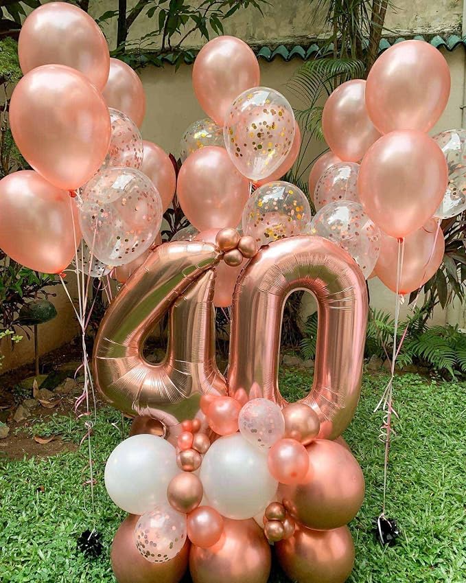 Rose Gold 45 Number Balloons, 40 Inch Giant Number 45 Balloons Foil Mylar - Image 5