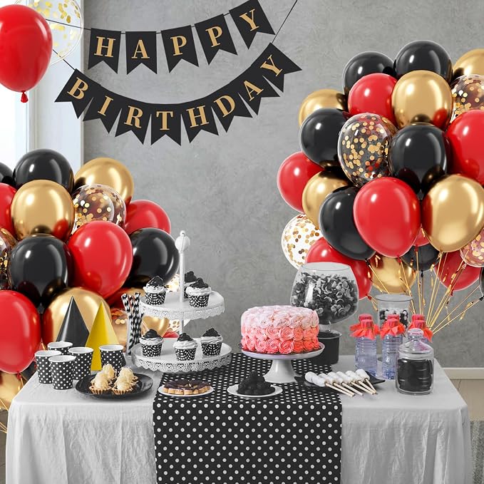 Red Black and Gold Balloons - Image 7