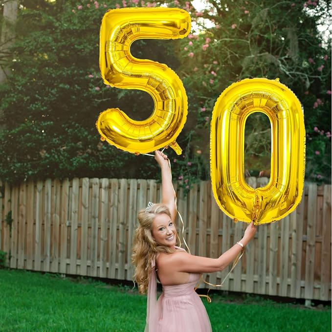 Gold Number Balloons Birthday Balloons - Image 6