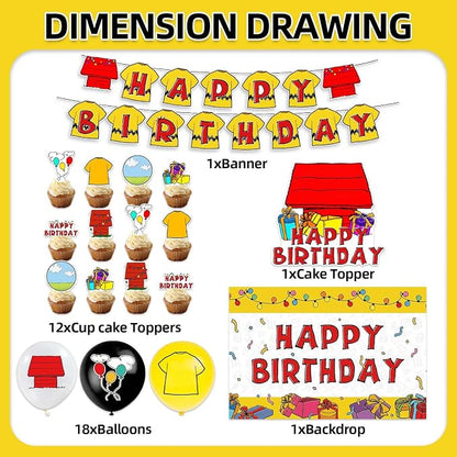 42Pack Cartoon Dog Red House Party decoration pack include Banner, Honeycomb - Image 3