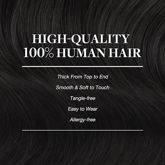 GOO GOO Clip in Hair Extensions Real Human Hair, Remy Human Hair Extensions Clip ins for Women, Natural Human Hair, 24inch 170g 7Pcs, #1B Natural Black