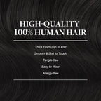 GOO GOO Clip in Hair Extensions Real Human Hair, Remy Human Hair Extensions Clip ins for Women, Natural Human Hair, 26inch 180g 7Pcs, #1B Natural Black