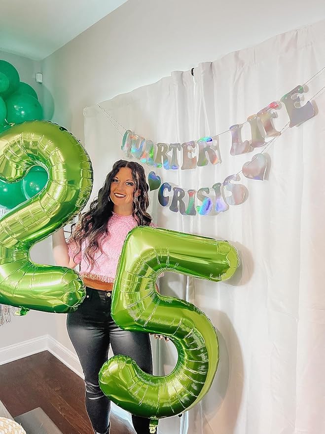 5 Balloon Number 40 Inch Light Green Balloons - Image 4
