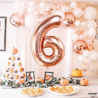 KatchOn, Giant Rose Gold Number 6 Balloon - Image 8