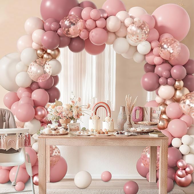 Amandir 173Pcs Dusty Rose Pink Nude Balloon Garland Arch Kit | Retro Blush - Image 7