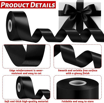 30Yards 1 1/2In Black Satin Ribbon - Image 3