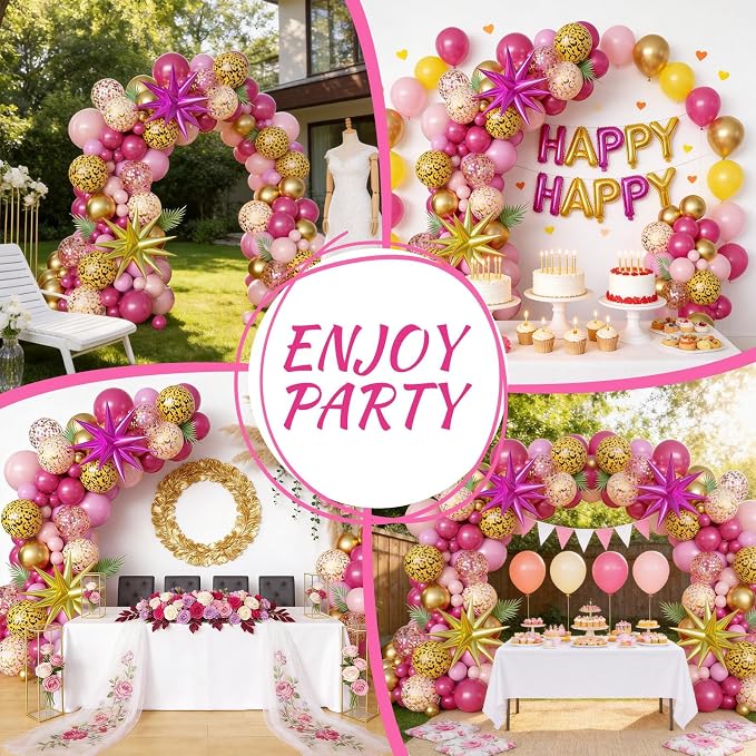 Hot Pink Cheetah Print Balloon Arch Kit - Image 5