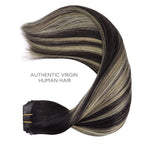 WENNALIFE Seamless Clip In Hair Extensions, 20 Inch 150g 7pcs Natural Black to Light Blonde Hair Extensions Clip in Human Hair Invisible PU Skin Weft Natural Remy Human Hair Extensions