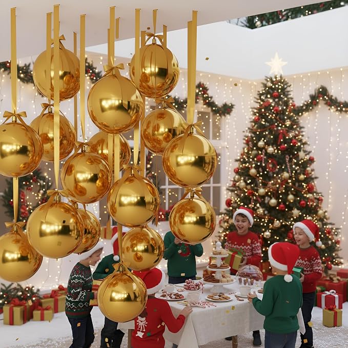 Jenaai 30 Set Round Foil Balloons Bulk 22 Inch 4d Metallic Giant Balloons Set - Image 9