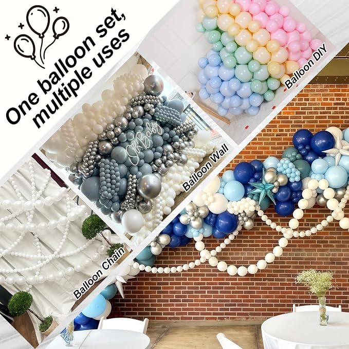 Pearl White Linking Balloons, Tails Balloon - Image 3