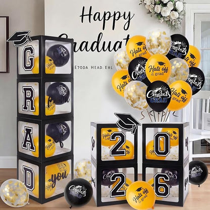 2026 Graduation Decorations 4 Grad Balloon Boxes by Unknown