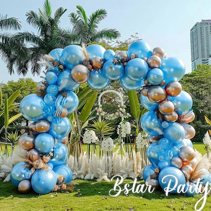 Double Stuffed Pearl Blue Balloon Garland Arch Kit | 18/12/10/5inch Different - Image 5