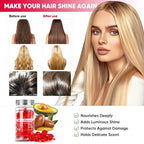 Jaxmoon Hair Treatment Serum - Bali Secret Hair Vitamin, No Rinse with Moroccan Macadamia Avocado Oils, Vitamins A C E Pro Vit B5, 50 Capsules