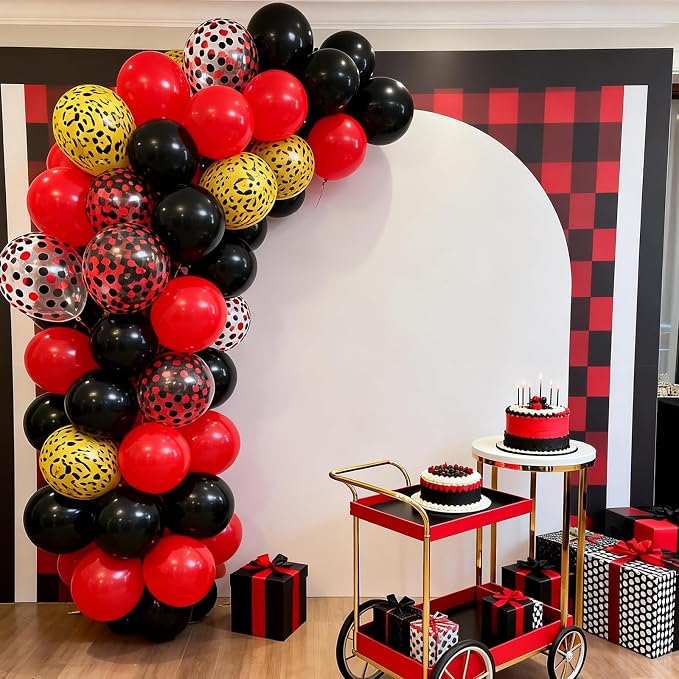 FunHot Leopard Balloons, Cheetah Printed Balloons, 12 Inch Red and Black - Image 4