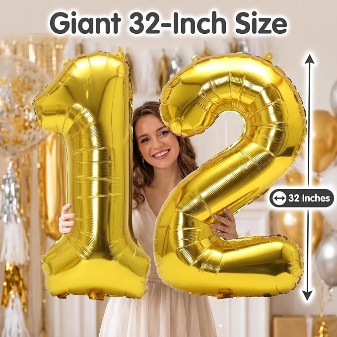 Number 12 Balloon Foil Mylar Balloons - Image 4