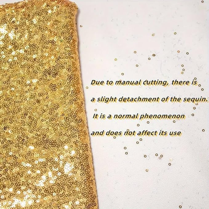 Gold Sequin Backdrop Curtains 10FTx10FT | 1 Panel, Sparkly Background Drapes - Image 6