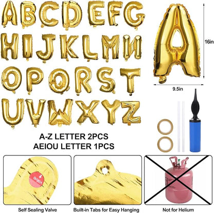 57 Pcs Letter Balloons, Baby Shower, Graduation, Happy New Year Party - Image 6